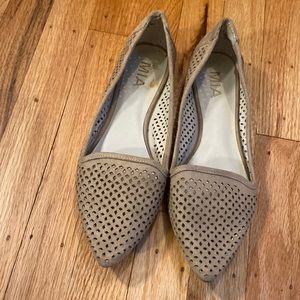 Perforated suede flats